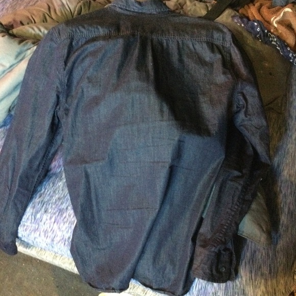 Lucky Brand white label fit denim button down long sleeve shirt mens medium - Picture 9 of 12